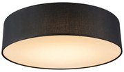 Candeeiro de teto preto 40 cm com LED - Drum LED Moderno