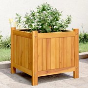 vidaXL Vaso/floreira de jardim com forro 42x42x40 cm acácia maciça
