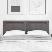 Cabeceira vidaXL Design Simples Cinza 160 cm em Couro Sintético