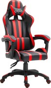 vidaXL Cadeira de gaming couro artificial vermelho