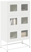vidaXL Aparador alto 68x39x123 cm aço branco