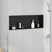 vidaXL Nichos de Chuveiro Preto 90 x 30 x 9.5 cm Aço inoxidável