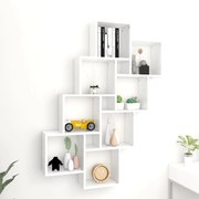 vidaXL Estante de parede cúbica 90x15x119 cm deriv. madeira branco