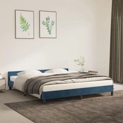 vidaXL Estrutura de cama sem colchão 160x200 cm veludo azul-escuro