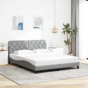 vidaXL Estrutura de cama sem colchão 160x200 cm tecido cinzento-claro