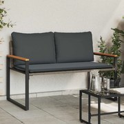 vidaXL banco com almofada Cinza e Cinza Escuro 115 x 65 x 72 cm Vime