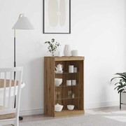 Sideboard vidaXL com Luzes LED Carvalho Artesanal 60,5x37x100 cm