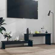 vidaXL Móvel de TV 180x30x43 cm derivados de madeira preto brilhante