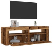 vidaXL Móvel de TV com luzes LED derivados de madeira madeira velha