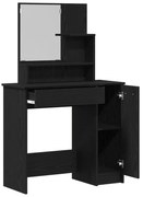 Mesa de Maquilhagem em Carvalho Preto com Espelho - 86,5 x 35 x 136 cm