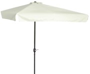 Outsunny Chapéu de Sol Retangular 230x130x249 cm Chapéu de Sol de Parede com Manivela Proteção UV para Varanda Jardim Creme