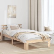 vidaXL estrutura de cama de madeira de pinho da Madeira natural