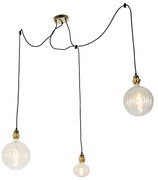 Candeeiro de suspensão dourado 3 luzes com LED âmbar regulável - Cava Luxe Moderno