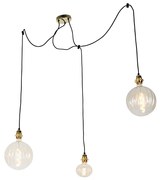 Candeeiro suspenso dourado 3 luzes incl. LED âmbar regulável - Cava Luxe Moderno