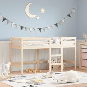 vidaXL Cama alta p/ criança c/ escada 80x200cm madeira de pinho maciça