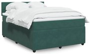Cama com molas/colchão 140x190 cm veludo verde-escuro