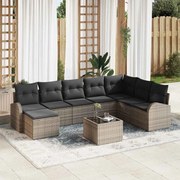 vidaXL Conjunto de Sofá de Jardim de 8 Peças com Almofadas em Rattan Sintético Preto