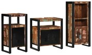 vidaXL Conjunto de Móveis para Banheiro com prateleira com armazenamento com porta 3 pcs