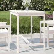 vidaXL Mesa de jardim 121x82,5x110 cm madeira de pinho maciça branco