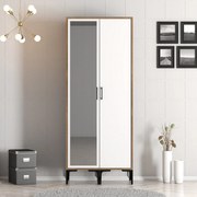 Guarda-Roupa Kumsal RS – Nogueira e Branco – 80x47,5x201,4 cm