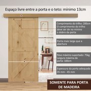 Ferragens para Porta de Correr 200 cm Kit de Ferragens Trilho de Madei