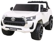 Carro elétrico para Crianças Toyota Hilux 12V 4x4 Rodas Espuma EVA, Assento couro ecológico Branco