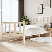 Estrutura de cama 100x200 cm madeira maciça branco