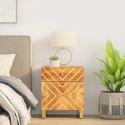 vidaXL Mesa de cabeceira 50x33x60 cm mangueira maciça castanho e preto