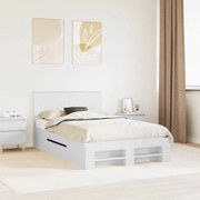 vidaXL Estrutura da Cama Branco 137 x 203 cm Madeira processada