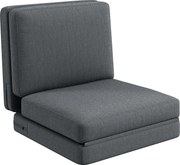 HOMCOM Poltrona de chão dobrável com almofada, sofá estofado conversível, sala de estar, quarto de hóspedes, escritório, 75 x 268 x 18 cm, cinza escuro | Aosom Portugal