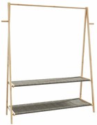 vidaXL Roupeiro com prateleiras 132x45,5x150,5 cm bambu