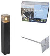Candeeiro de exterior preto 50 cm IP44 com efeito de vidro fumê - Dinamarca