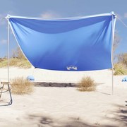 vidaXL Toldo de praia com âncoras de areia 304x300 cm azul