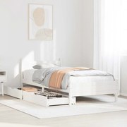 vidaXL Cama sem colchão 75x190 cm madeira de pinho maciça branco