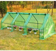 Estufa pequena com janelas- Cor verde - Tubos de aço e PE 140 g / m2 - 270x90x90cm