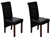 vidaXL Cadeiras de jantar 2 pcs couro artificial preto