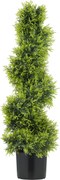 HOMCOM Cipreste Artificial 90cm Planta Artificial em Espiral, Planta de Plástico em Vaso, Decoração Moderna | Aosom Portugal