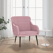 vidaXL Cadeira com apoio de braços 63x76x80 cm veludo rosa