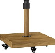 Outsunny Base para Guarda-sol com Rodas e Travões Base em Metal com Cimento para Hastes Ø36/38/48 mm Efeito Madeira Natural | Aosom Portugal