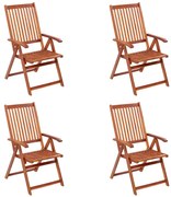 vidaXL Cadeiras de jardim dobráveis 4 pcs madeira de acácia maciça