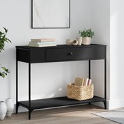 vidaXL Mesa consola 100x34,5x75 cm derivados de madeira preto