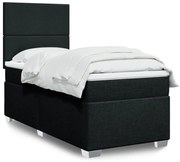 vidaXL Cama com molas/colchão 80x200 cm tecido preto
