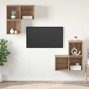 vidaXL Conjunto de Estantes para TV 4 pcs carvalho artisiano