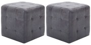 vidaXL Mesas de cabeceira 2pcs 30x30x30 cm camurça artificial cinzento