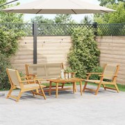 vidaXL Conjunto de 4 Cadeiras de Jardim com Mesa - Madeira de Acácia Bege
