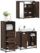 vidaXL 3 pcs conj. móveis WC derivados madeira cor carvalho castanho