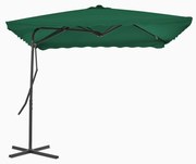 vidaXL Guarda-sol de exterior com poste em aço 250x250 cm verde