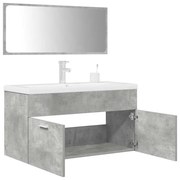 vidaXL 3 pcs conj. móveis casa banho derivados madeira cinza cimento