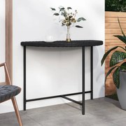 vidaXL Mesa de jardim 100x50x75 cm vime PE preto