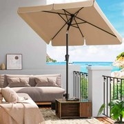 Guarda-sol de jardim 300 x 200 cm retangular sem base taupe